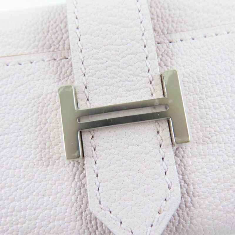 Hermes Bearn Chevre Mauve Père Silver Hardware 4ring Key Case Engraved W with