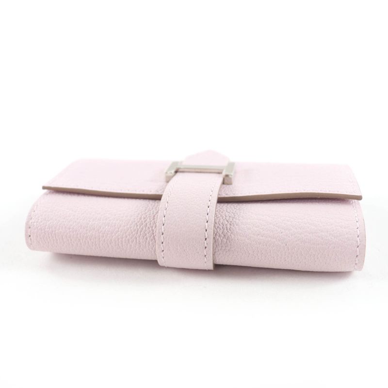 Hermes Bearn Chevre Mauve Père Silver Hardware 4ring Key Case Engraved W with