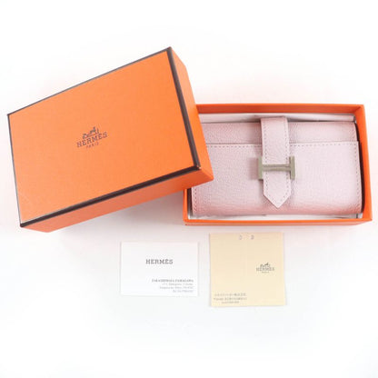 Hermes Bearn Chevre Mauve Père Silver Hardware 4ring Key Case Engraved W with