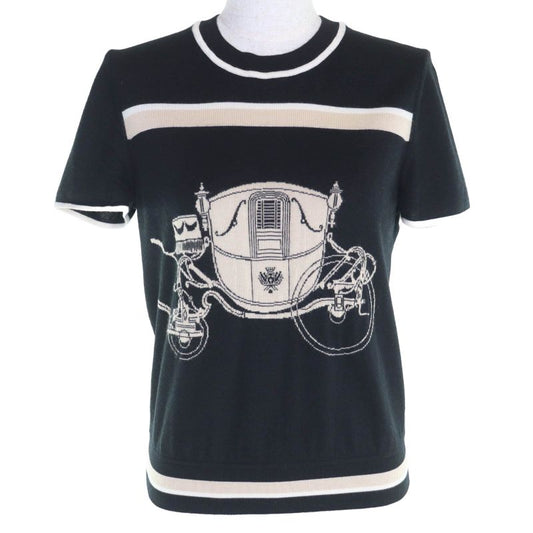 Hermes 23ss 3e2800d7 Twin Laine Exlibris Silk Cashmere Short Sleeve Knit