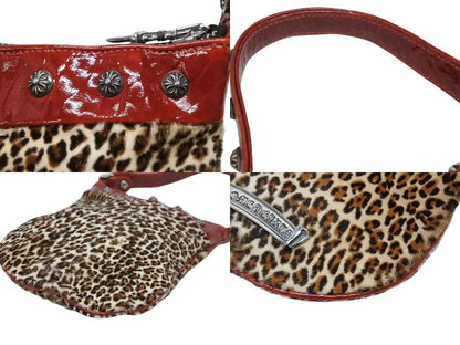 Chrome Hearts Mini Andbag Cross Ball Calf Hair Leather Leopard Silver — view 5