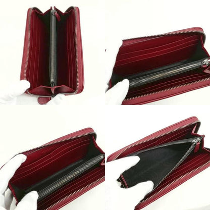 Bottega Veneta Intrecciato Round Zipper Long Wallet Long Wallet Bordeaux