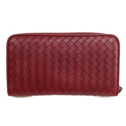 Bottega Veneta Intrecciato Round Zipper Long Wallet Long Wallet Bordeaux