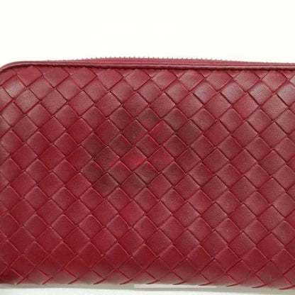 Bottega Veneta Intrecciato Round Zipper Long Wallet Long Wallet Bordeaux