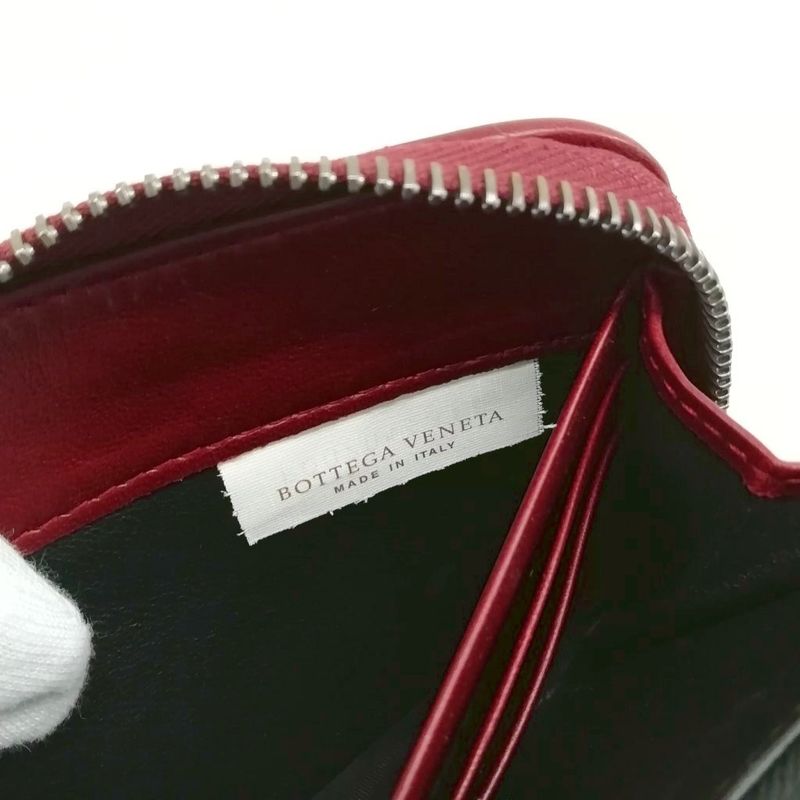 Bottega Veneta Intrecciato Round Zipper Long Wallet Long Wallet Bordeaux