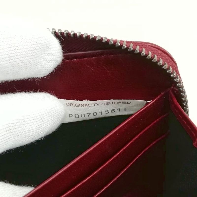 Bottega Veneta Intrecciato Round Zipper Long Wallet Long Wallet Bordeaux