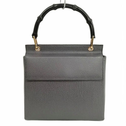 Gucci 001 3444 1887 Bamboo Handbag Old Vintage Excellent Condition Charcoal