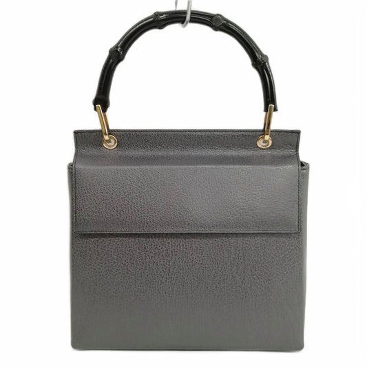 Gucci 001 3444 1887 Bamboo Handbag Old Vintage Excellent Condition Charcoal