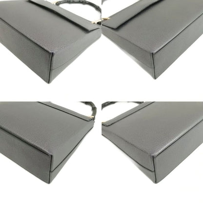 Gucci 001 3444 1887 Bamboo Handbag Old Vintage Excellent Condition Charcoal