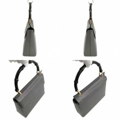 Gucci 001 3444 1887 Bamboo Handbag Old Vintage Excellent Condition Charcoal