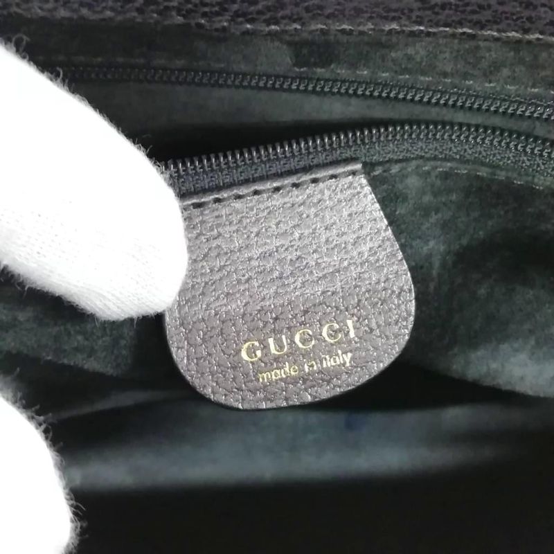 Gucci 001 3444 1887 Bamboo Handbag Old Vintage Excellent Condition Charcoal