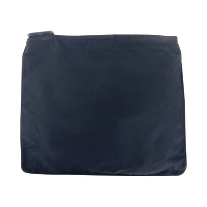 Prada Tessuto Triangle Logo Plate Black Silver Hardware Nylon Shoulder Bag