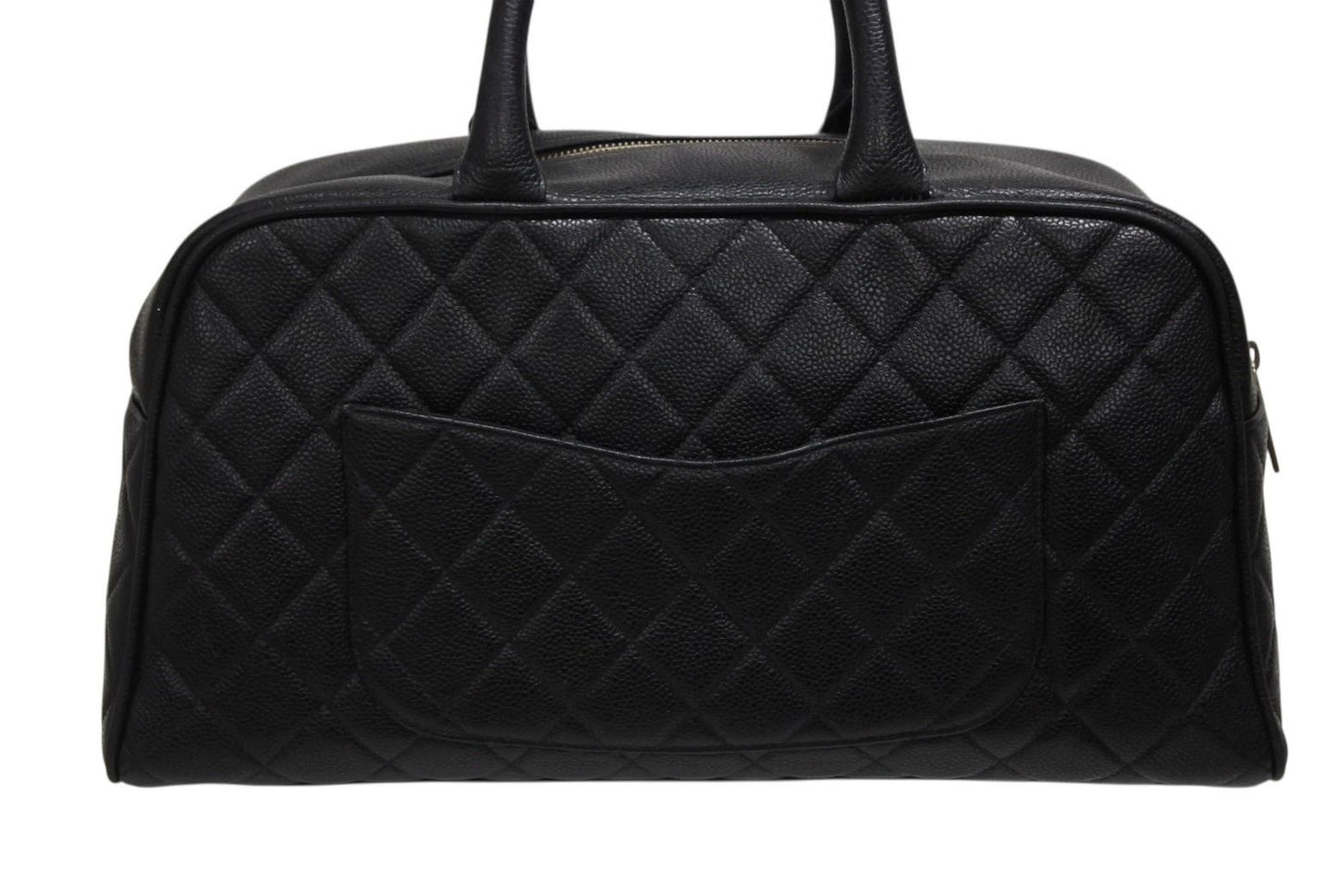 Chanel Handbag Mini Boston Caviar Leather CC Logo Black Gold — view 3
