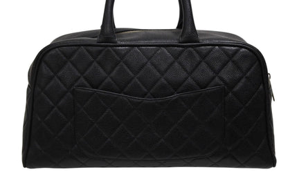 Chanel Handbag Mini Boston Caviar Leather CC Logo Black Gold — view 3