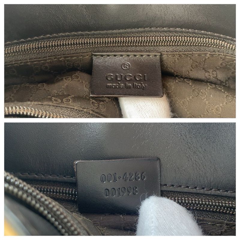 Gucci Sherry Line Beige Black Gold Hardware Canvas Leather 001 4286 Shoulder