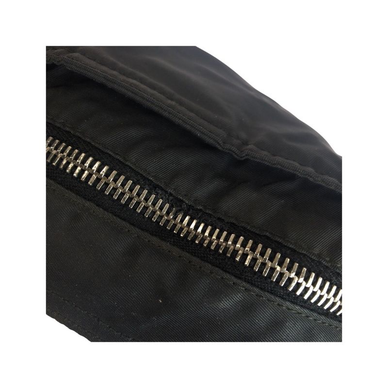 Prada Tessuto Triangle Logo Plate Black Silver Hardware Nylon Shoulder Bag