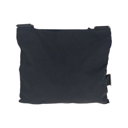 Prada Tessuto Triangle Logo Plate Black Silver Hardware Nylon Shoulder Bag