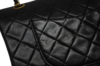Chanel Quilted 25 Double Flap Chain Shoulder Bag CC Logo Lambskin Gold — view 7