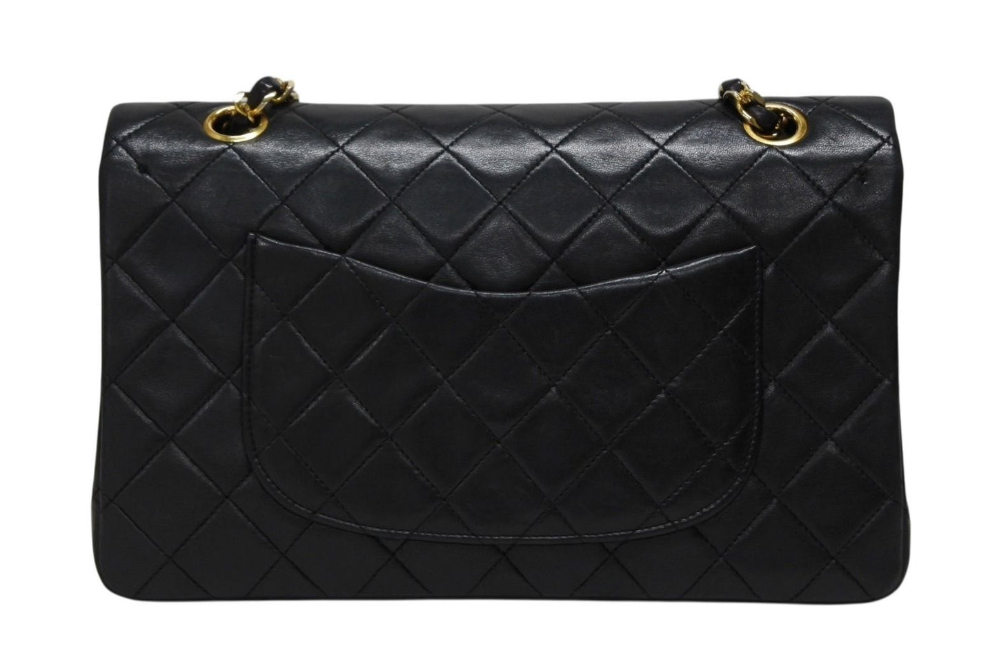 Chanel Quilted 25 Double Flap Chain Shoulder Bag CC Logo Lambskin Gold — view 2