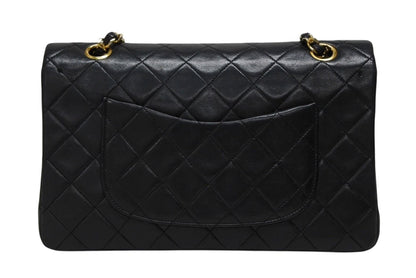 Chanel Quilted 25 Double Flap Chain Shoulder Bag CC Logo Lambskin Gold — view 2