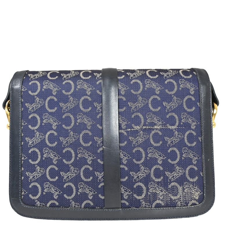Celine Carriage One Shoulder Bag Shoulder Macadam Navy Gold 60 Bs100