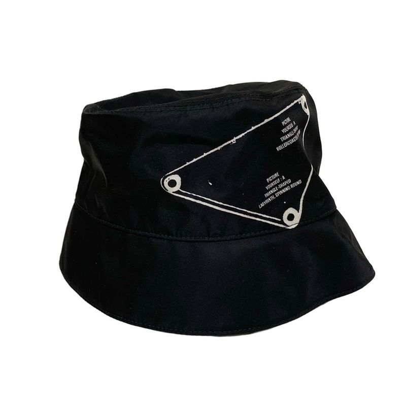 Prada Hat M Artwork Bucket Hat Black and White