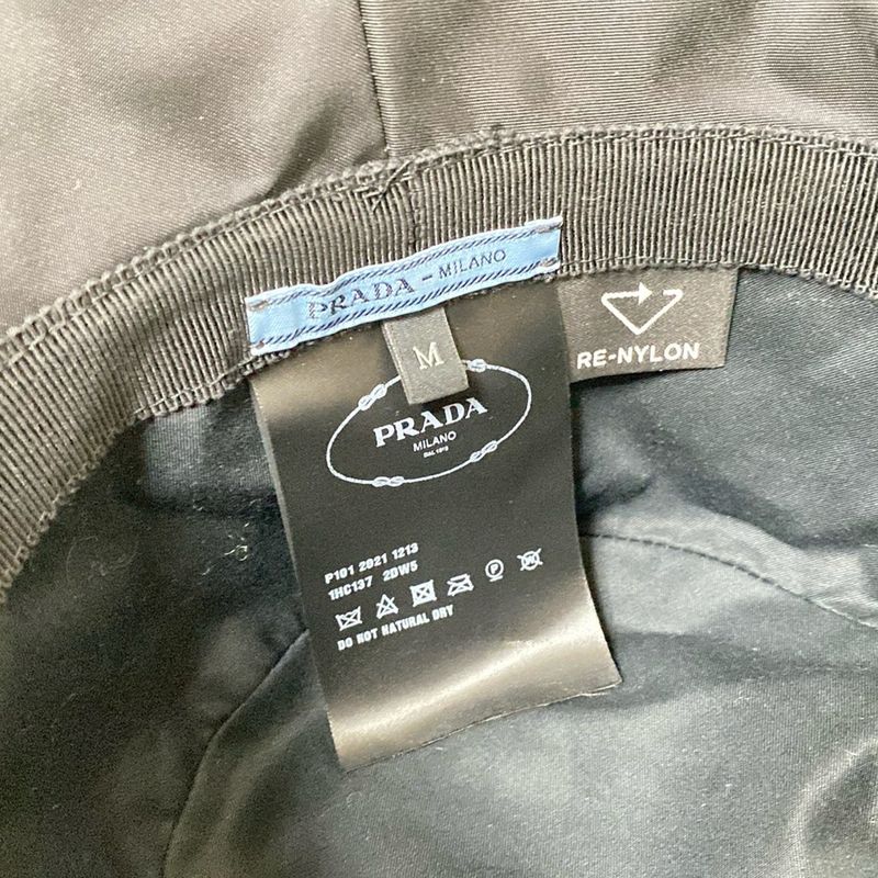 Prada Hat M Artwork Bucket Hat Black and White