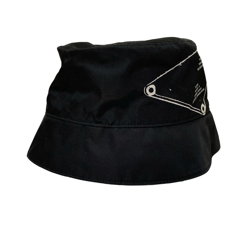 Prada Hat M Artwork Bucket Hat Black and White