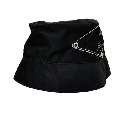 Prada Hat M Artwork Bucket Hat Black and White
