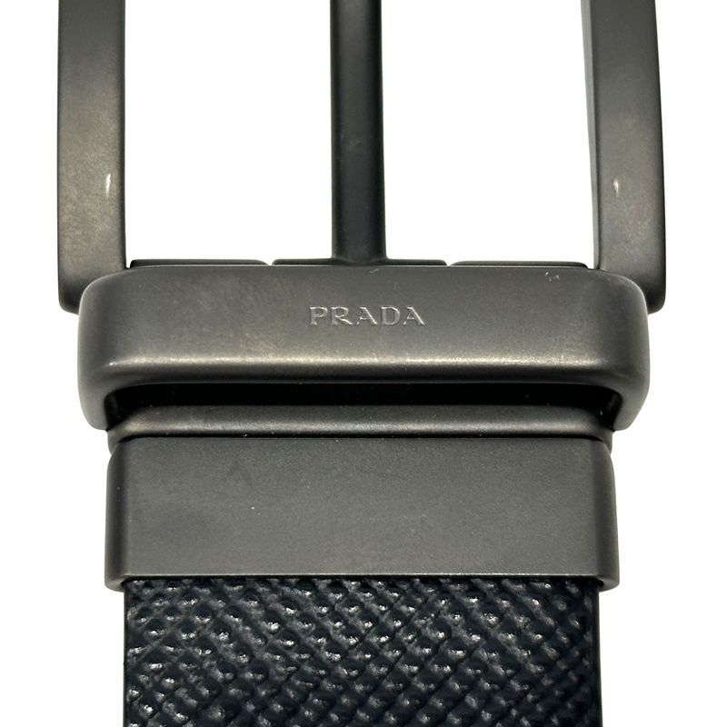 Prada Belt Men's Brand Saffiano Black Navy Size 95 38 Reversible Simple Suit
