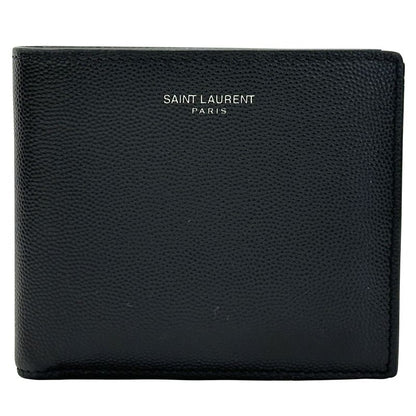 Saint Laurent Wallet Men's Brand Bifold Wallet Leather Black Simple Monochrome