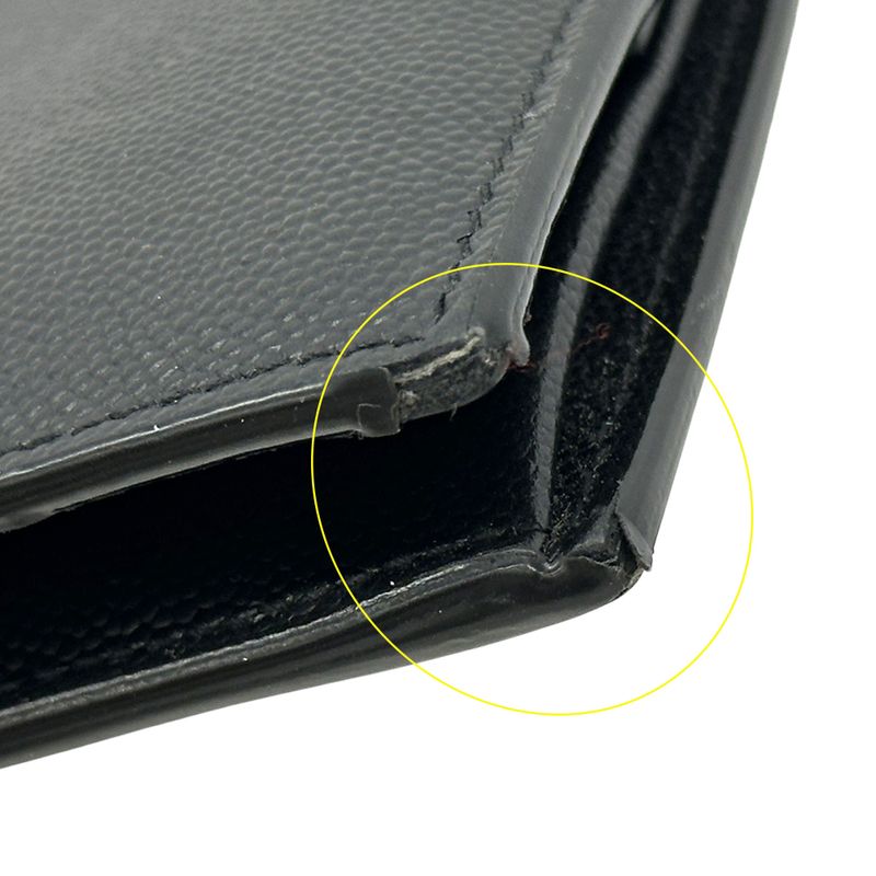 Saint Laurent Wallet Men's Brand Bifold Wallet Leather Black Simple Monochrome