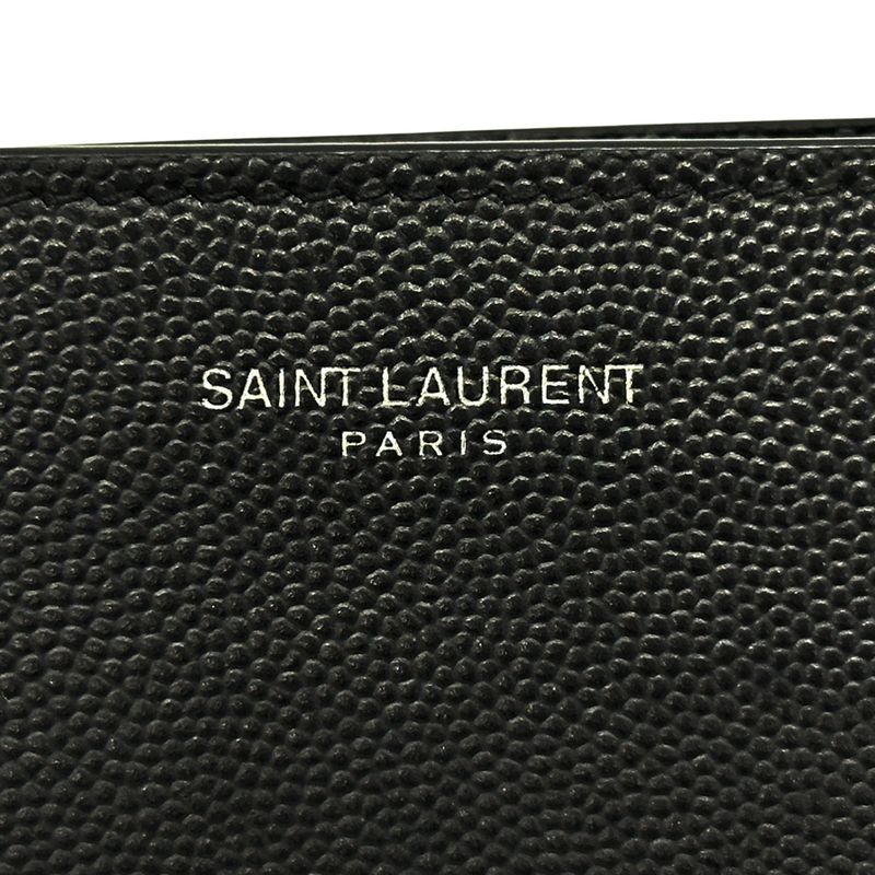Saint Laurent Wallet Men's Brand Bifold Wallet Leather Black Simple Monochrome