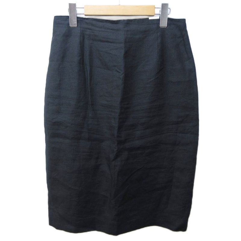 Fendi 365 Vintage Linen Long Skirt 46 Approx XL Black Ibo84 1122