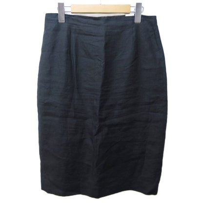 Fendi 365 Vintage Linen Long Skirt 46 Approx XL Black Ibo84 1122