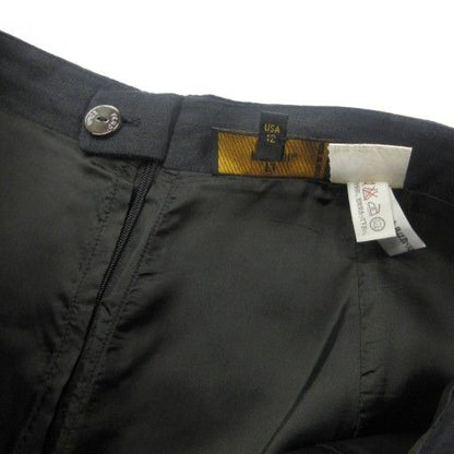 Fendi 365 Vintage Linen Long Skirt 46 Approx XL Black Ibo84 1122