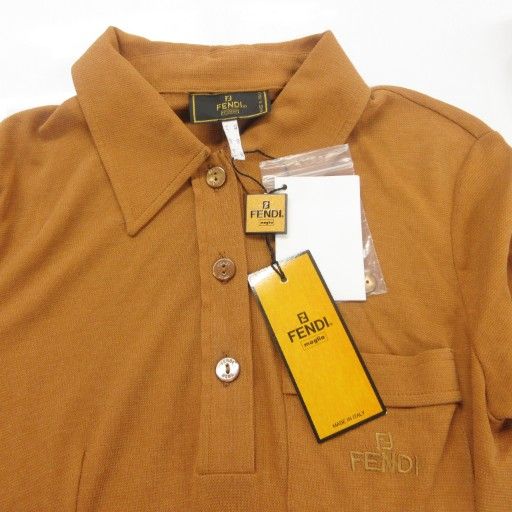 Fendi Maglia Tagged Polo Shirt Cut And Sewn With Logo Embroidery Short Sleeves