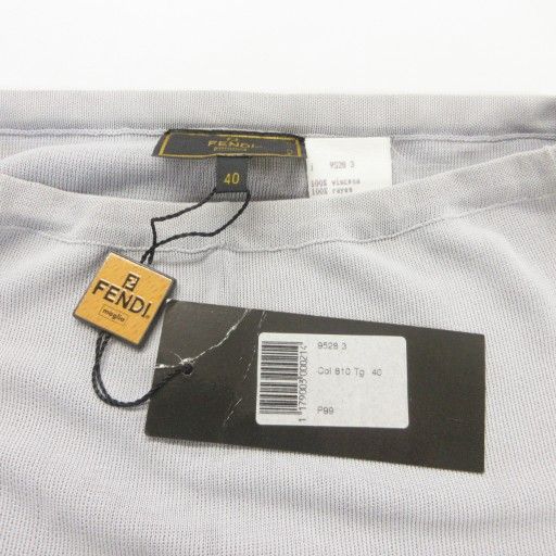 Fendi Maglia With Tags Knit Long Skirt Rayon 40 Approx M Gray Ibo84 1122