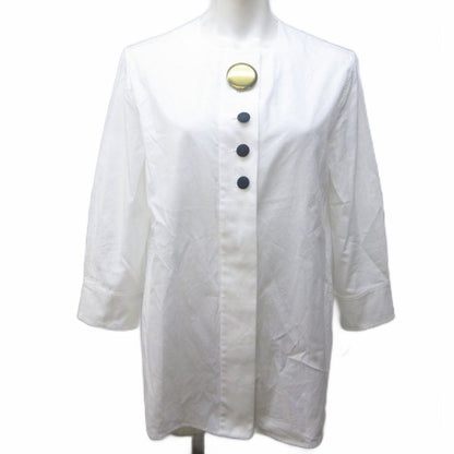 Balenciaga 2015 Alexander Wang Period Tunic Shirt Blouse No Collar Decorated