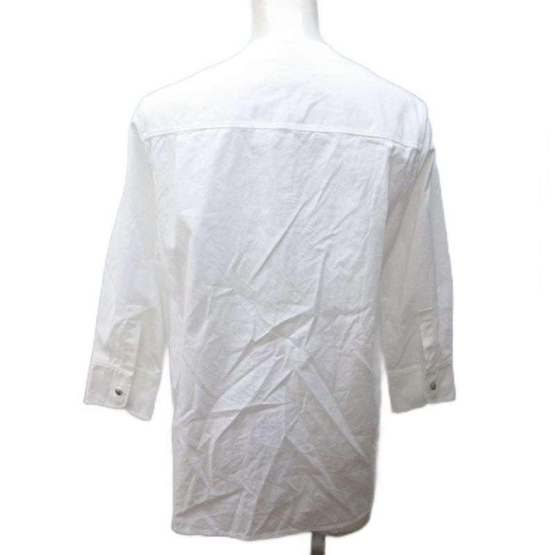 Balenciaga 2015 Alexander Wang Period Tunic Shirt Blouse No Collar Decorated