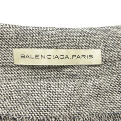 Balenciaga 2013 Flared Skirt Cut Off Fringe Wool Knee Length 34 Approx XS Gray
