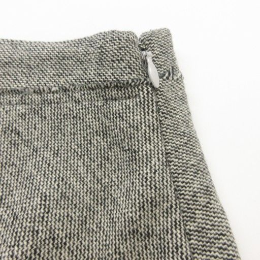 Balenciaga 2013 Flared Skirt Cut Off Fringe Wool Knee Length 34 Approx XS Gray