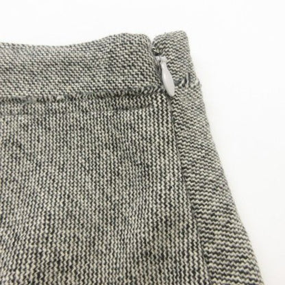 Balenciaga 2013 Flared Skirt Cut Off Fringe Wool Knee Length 34 Approx XS Gray