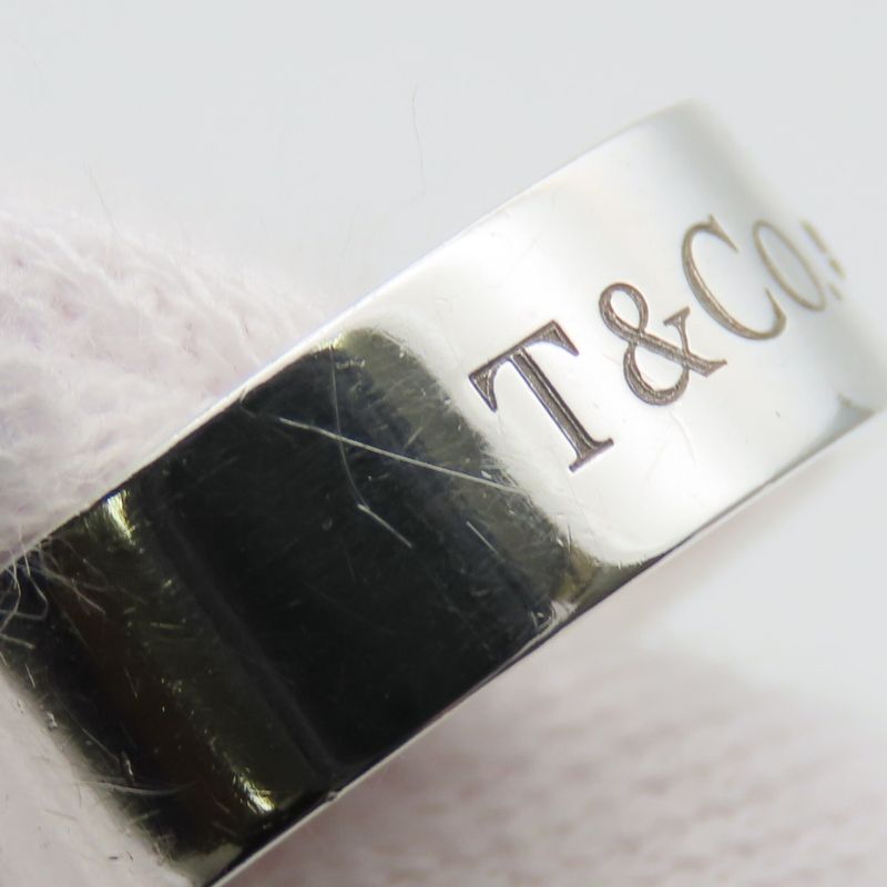 Tiffany & Co Ring / Ring Keyhole Ny 925 Silver with Diamonds Approx 4.8g Silver