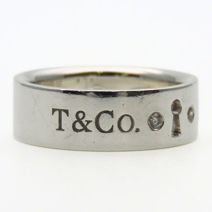 Tiffany & Co Ring / Ring Keyhole Ny 925 Silver with Diamonds Approx 4.8g Silver