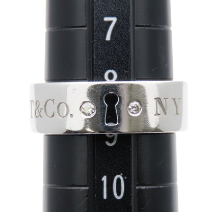 Tiffany & Co Ring / Ring Keyhole Ny 925 Silver with Diamonds Approx 4.8g Silver