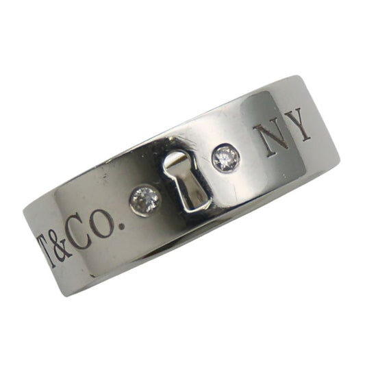 Tiffany & Co Ring / Ring Keyhole Ny 925 Silver with Diamonds Approx 4.8g Silver