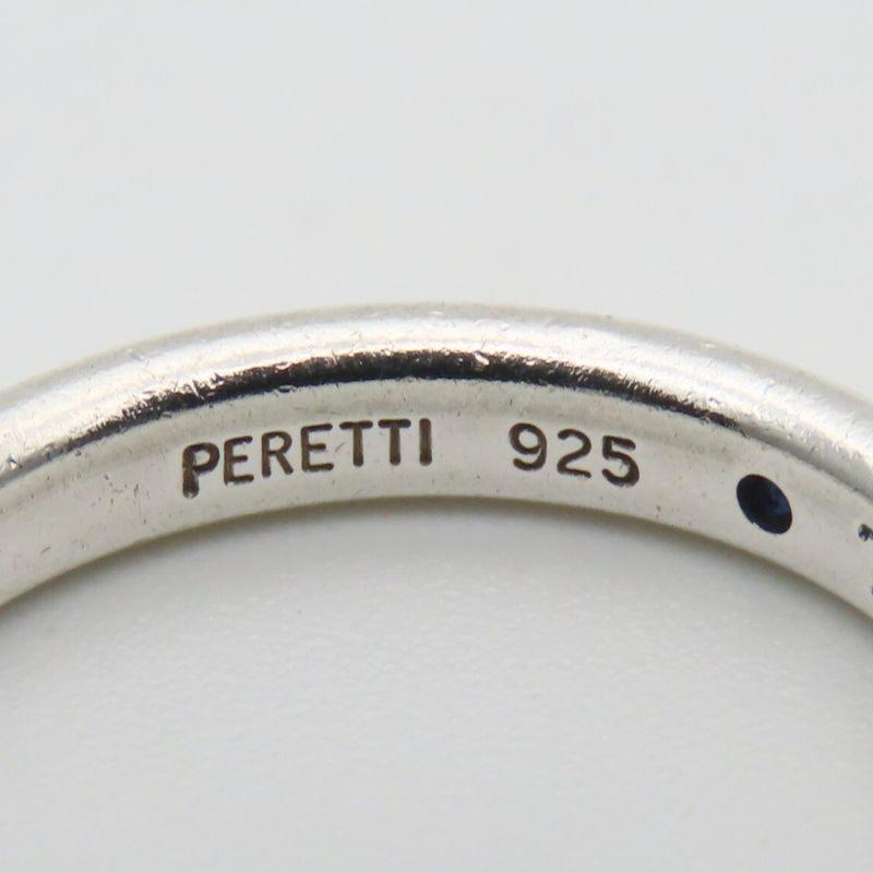 Tiffany & Co Ring ・ Ring Stacking Band 925 Silver Sapphire Approx 2.6g Silver