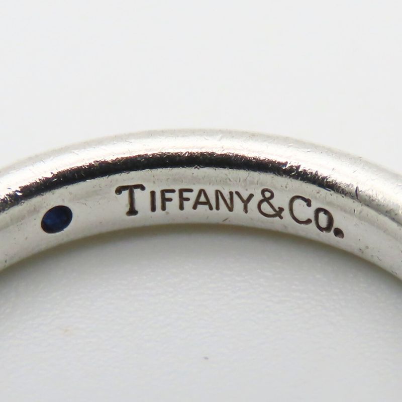 Tiffany & Co Ring ・ Ring Stacking Band 925 Silver Sapphire Approx 2.6g Silver