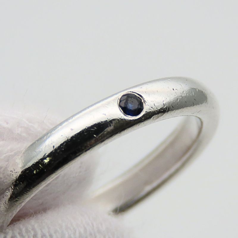 Tiffany & Co Ring ・ Ring Stacking Band 925 Silver Sapphire Approx 2.6g Silver